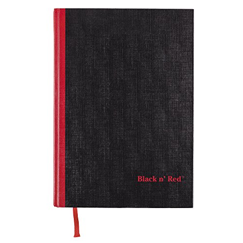 Product Cover Black n' Red Hardcover Notebook, Casebound, Large, Black, 96 Ruled Sheets, Pack of 1 (D66174)