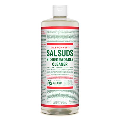 Product Cover Dr. Bronner's - Sal Suds Biodegradable Cleaner (32 Ounce) - All-Purpose Cleaner, Pine Cleaner for Floors, Laundry and Dishes, Concentrated, Cuts Grease and Dirt, Powerful Cleaner, Gentle on Skin