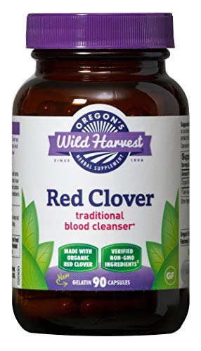 Product Cover Oregon's Wild Harvest Red Clover  Capsules, Non-GMO Organic Herbal Supplements (Packaging May Vary), 90 Count