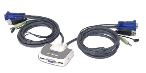 Product Cover IOGEAR 2-Port MiniView Micro USB PLUS KVM Switch with Audio and Cables GCS632U