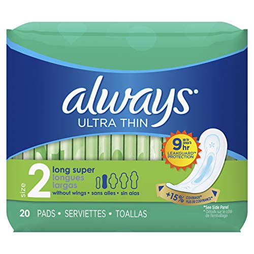 Product Cover Always Ultra Thin Long Super Pads, 20-Count