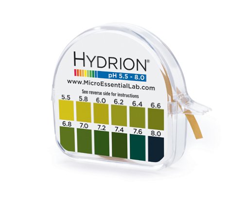 Product Cover Micro Essential Labs pHydrion Urine and Saliva ph test paper , 15 ft roll with dispenser and chart, ph range 5.5-8.0