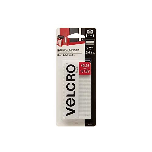 Product Cover VELCRO Brand Industrial Fasteners Stick-On Adhesive | Professional Grade Heavy Duty Strength Holds up to 10 lbs on Smooth Surfaces | Indoor Outdoor Use, 4in x 2in (2pk), Strips, 2 Sets