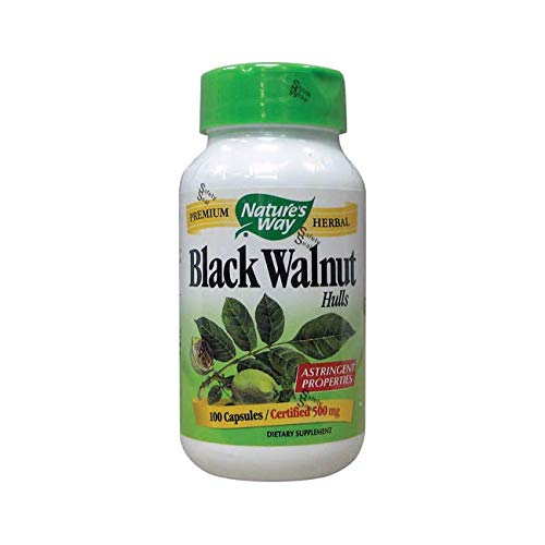 Product Cover Nature's Way Black Walnut Hulls, 1,000 mg per serving, 100 Vegetarian Caps (Packaging May Vary)