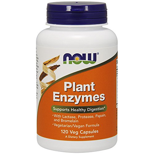 Product Cover Now Supplements, Plant Enzymes with Lactase, Protease, Papain and Bromelain, 120 Veg Capsules