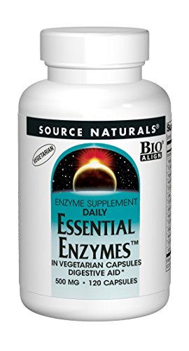 Product Cover Source Naturals Essential Enzymes 500mg Bio-Aligned Multiple Enzyme Supplement Herbal Defense for Digestion, Gas, Constipation & Bloating Relief - Supports A Strong Immune System - 120 Capsules