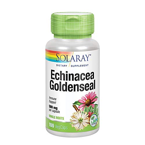 Product Cover Solaray Echinacea Root with Goldenseal Root Capsules, 500 mg, 100 Count