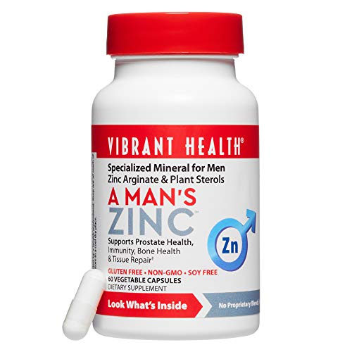 Product Cover Vibrant Health - A Mans Zinc, Zn Arginate & Plant Sterols Targeted to Support Prostate Health, 60 Count