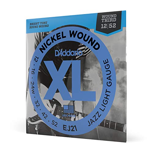 Product Cover D'Addario EJ21 Nickel Wound Electric Guitar Strings, Jazz Light, 12-52