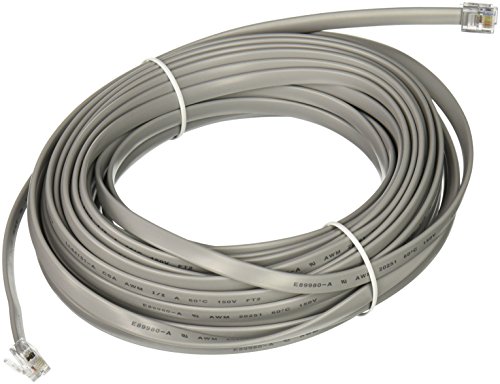 Product Cover C2G 08115 RJ12 6P6C Straight Modular Cable, Silver (50 Feet, 15.24 Meters)