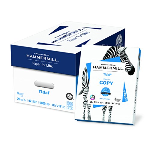Product Cover Hammermill Paper, Tidal Copy Paper, 8.5 x 11 Paper, Letter Size, 20lb Paper, 92 Bright, 10 Ream / 5,000 Sheets (162008C)