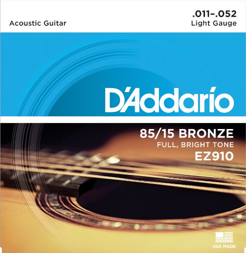 Product Cover D'Addario Bronze Acoustic Guitar Strings_{.010-.050_Light Gauge}85/15 FULL BRIGHT TONE_Stainless Steel Material