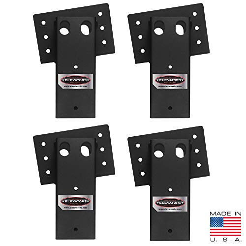 Product Cover Elevators 4x4 Brackets for Deer Blinds, Playhouses, Swing Sets, Tree Houses. Made in The USA with Premium Construction Grade Steel. (1 Set of 4)