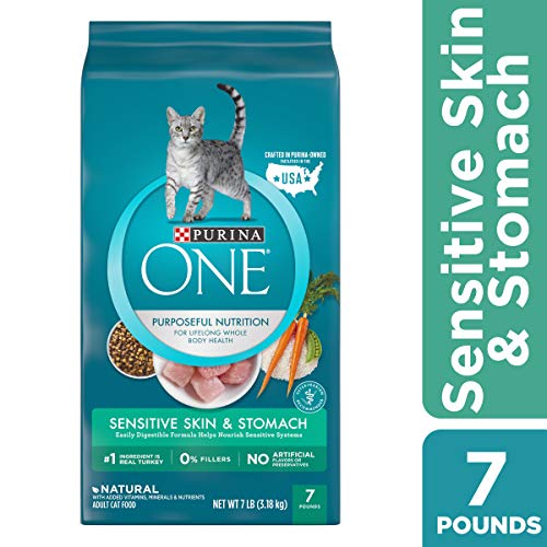 Product Cover Purina ONE Sensitive Stomach, Sensitive Skin, Natural Dry Cat Food, Sensitive Skin & Stomach Formula - 7 lb. Bag
