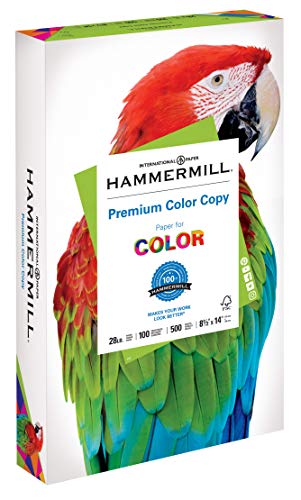 Product Cover Hammermill Paper, Premium Color Copy Paper 8.5 x 14 Paper, Legal Size, 28lb Paper, 100 Bright, 1 Ream / 500 Sheets (102475R) Acid Free Paper