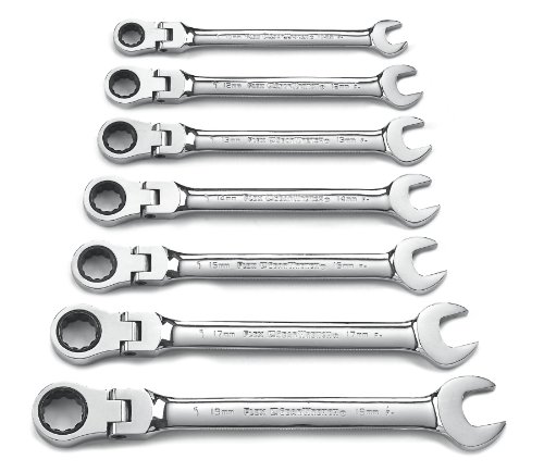 Product Cover GearWrench 9900 7 Piece Flex-Head Combination Ratcheting Wrench Set Metric