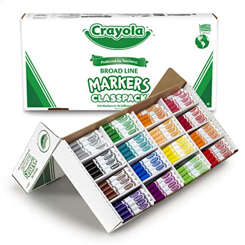 Product Cover Crayola Broad Line Markers Bulk, School Supplies, 16 Bold Colors, 256 Count