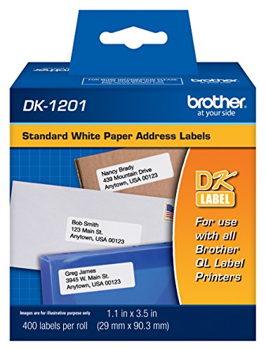 Product Cover Brother Genuine DK-1201 Die-Cut Standard Address Labels -  Long Lasting Reliability, Die-Cut Standard Address Paper Labels, 1.14