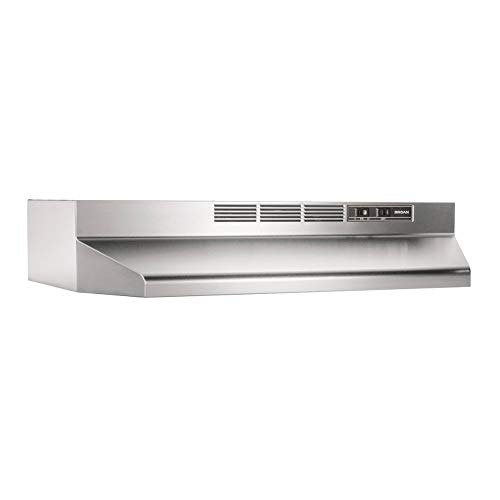 Product Cover Broan 413004 Stainless Steel Ductless Range Hood Insert with Light, Exhaust Fan, Under Cabinet, 30-Inches