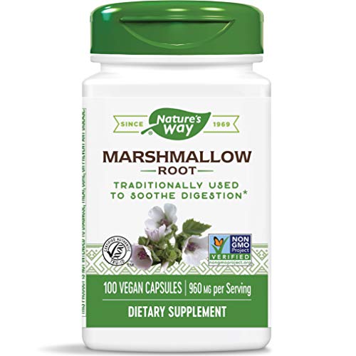 Product Cover Nature's Way Premium Herbal Marshmallow Root, 960 mg per serving, 100 Capsules (Packaging May Vary)