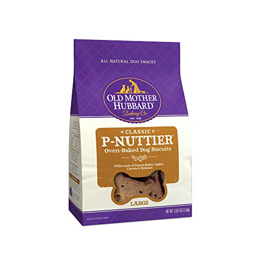 Product Cover Old Mother Hubbard Classic Crunchy Natural Dog Treats, P-Nuttier Large Biscuits, 3Lbs 5Oz Bag