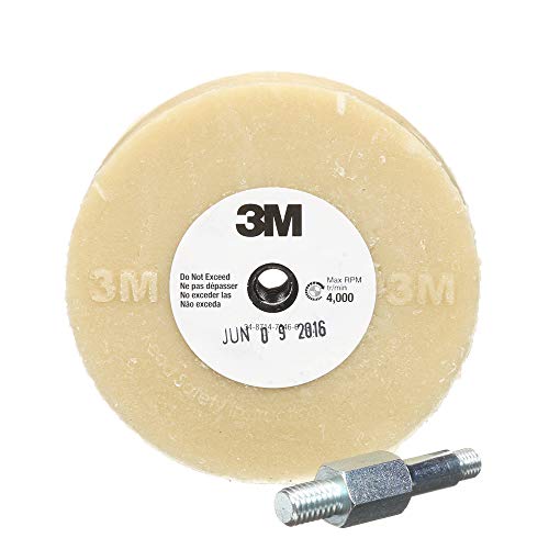 Product Cover 3M Stripe Off Wheel - Adhesive Remover - Eraser Wheel - Removes Decals, Stripes, Vinyl, Tapes and Graphics - 4 Inch diameter x 5/8 Inch thick - 3/8-16 Threaded Mandrel - 07498 - Pack of 1