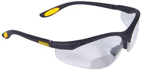 Product Cover Dewalt DPG59-120C Reinforcer Rx-Bifocal 2.0 Clear Lens High Performance Protective Safety Glasses with Rubber Temples and Protective Eyeglass Sleeve