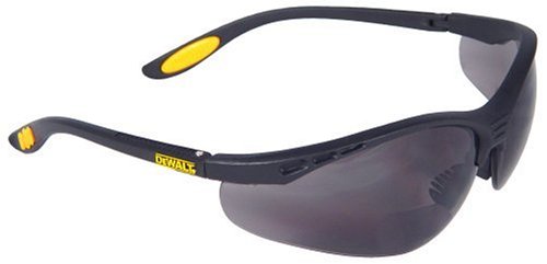 Product Cover Dewalt DPG59-225C Reinforcer Rx-Bifocal 2.5 Smoke Lens High Performance Protective Safety Glasses with Rubber Temples and Protective Eyeglass Sleeve