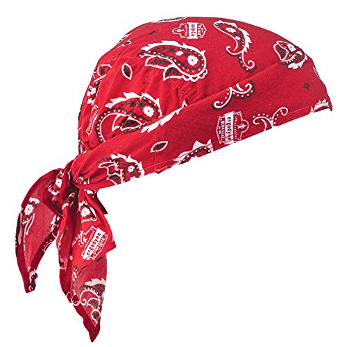 Product Cover Ergodyne Chill-Its 6710 Evaporative Polymer Cooling Dew Rag, Red Western