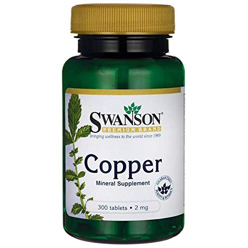 Product Cover Swanson Copper Antioxidant Immune System Red Blood Cell Support Mineral Supplement (Copper chelate) 2 mg 300 Tabs