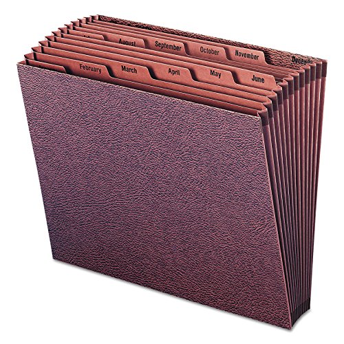 Product Cover Smead TUFF Expanding File, Monthly (Jan.-Dec.) 12 Pockets, Letter Size, Redrope-Printed Stock (70488)