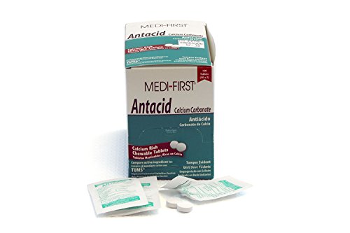 Product Cover Medi-First 80233 Chewable Mint Antacid Tablets, 50-Packets of 2