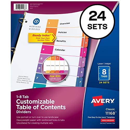 Product Cover Avery Ready Index Multicolor Table of Contents Dividers, 24 Sets (11168)