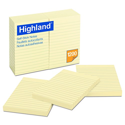 Product Cover Highland Notes, Pad, 4 Inches x 6 Inches, Lined, Yellow, 12 Pads per Pack