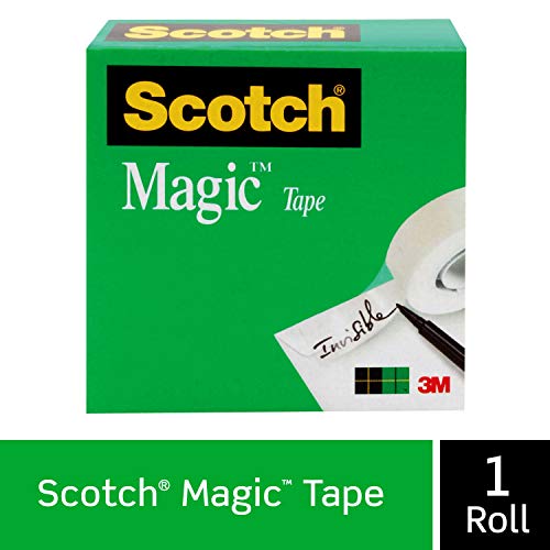 Product Cover Scotch Brand Magic Tape, Numerous Applications, Cuts Cleanly, Engineered for Office and Home Use, 1 x 1296 Inches, Boxed (810)