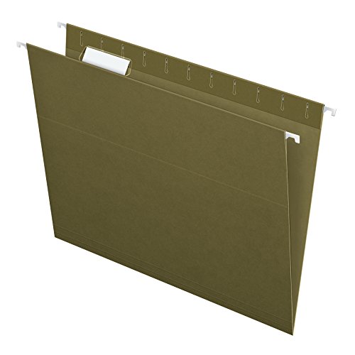Product Cover Pendaflex Essentials Hanging Folders, Letter Size, 1/5 Cut Tabs, Standard Green, 25 per Box (81602)
