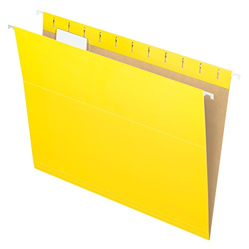 Product Cover Pendaflex 81606EE Recycled Hanging Folders, Letter Size, Yellow, 1/5 Cut, 25/BX (81606)