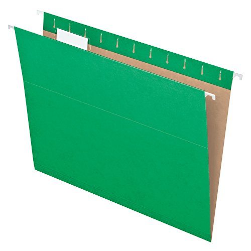 Product Cover Pendaflex 81610 Recycled Colored Hanging File Folders, Letter, 1/5 Cut, Bright Green, 25/Box