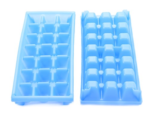 Product Cover Camco Stackable Miniature Ice Cube Tray for Mini Fridges, RV/Marine, Dorm Small Freezers, (2 Pack) (44100), Blue