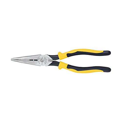 Product Cover Klein Tools J203-8N 8-Inch Journeyman Heavy Duty Long Nose Pliers Yellow and Black