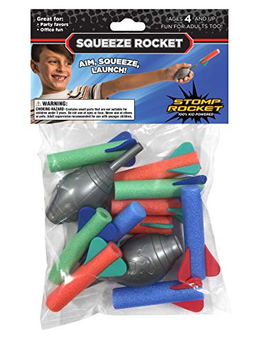 Product Cover Stomp Rocket Squeeze Rocket, 10 Rockets - Outdoor Rocket Toy for Boys and Girls