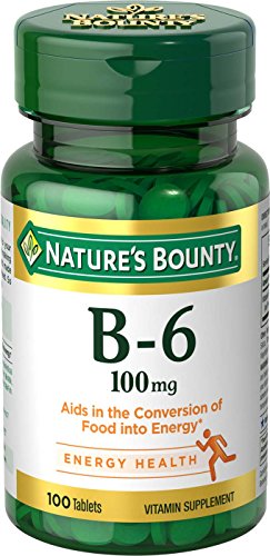Product Cover Nature's Bounty Vitamin B6 Supplement, Supports Metabolism and Nervous System Health, 100mg, 100 Tablets