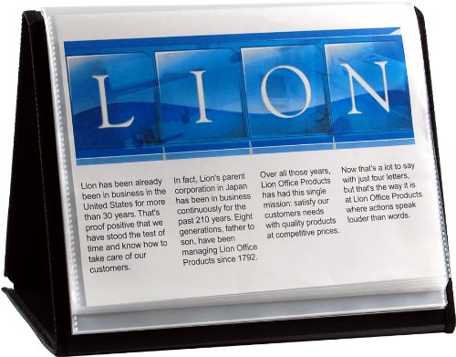 Product Cover Lion Flip-N-Tell Display Book-N-Easel, Letter, 20-Pocket, Horizontal, 1 Easel Display Book (39008-H)