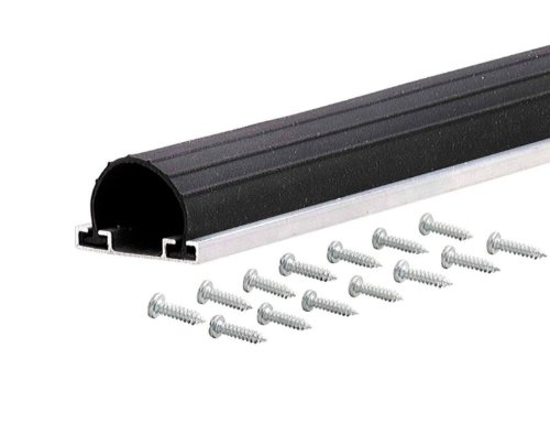 Product Cover M-D Building Products 87668 18-Feet Universal Aluminum and Rubber Garage Door Bottom, Black