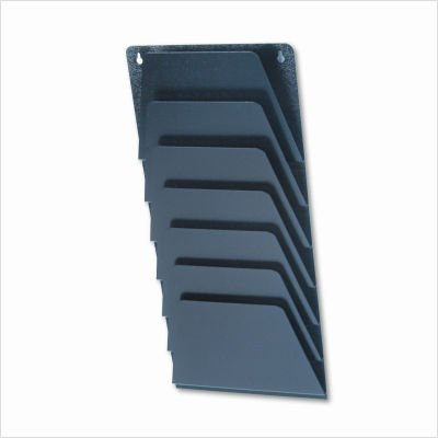 Product Cover Buddy Products Mirage 7 Pocket Wall Rack, Steel, 2 x 21.5 x 9.5 Inches, Black (4810-4)