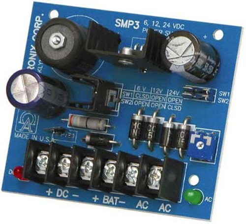 Product Cover Altronix SMP3 Power Supply/Charger Board with Single Output, 6/12/24 VDC, 2.5 Amps (Pack of 1)