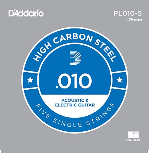 Product Cover D'Addario PL010-5 Plain Steel Guitar Single String.010 5-pack