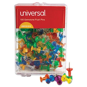 Product Cover Universal 31312 3/8-Inch Gemstone Color Push Pins (100 per Pack)