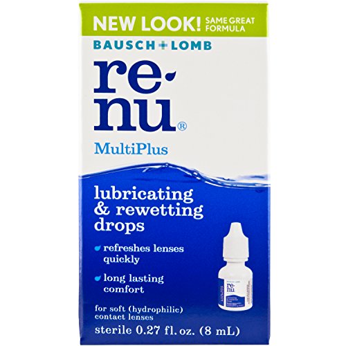 Product Cover Bausch + Lomb Renu Multiplus Lubricating And Rewetting Soft Eye Contact Lens Drops, 0.27 Oz