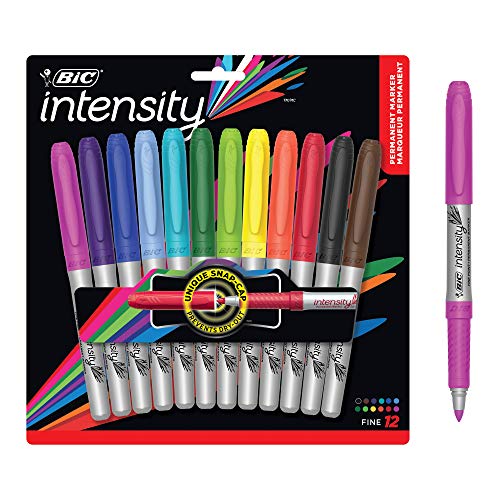 Product Cover BIC Intensity Fashion Permanent Markers, Fine Point, Assorted Colors, 12-Count (packaging may vary)